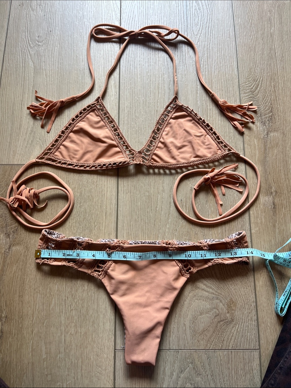 Acacia swimwear Crochet Triangle Bikini Set - Clay